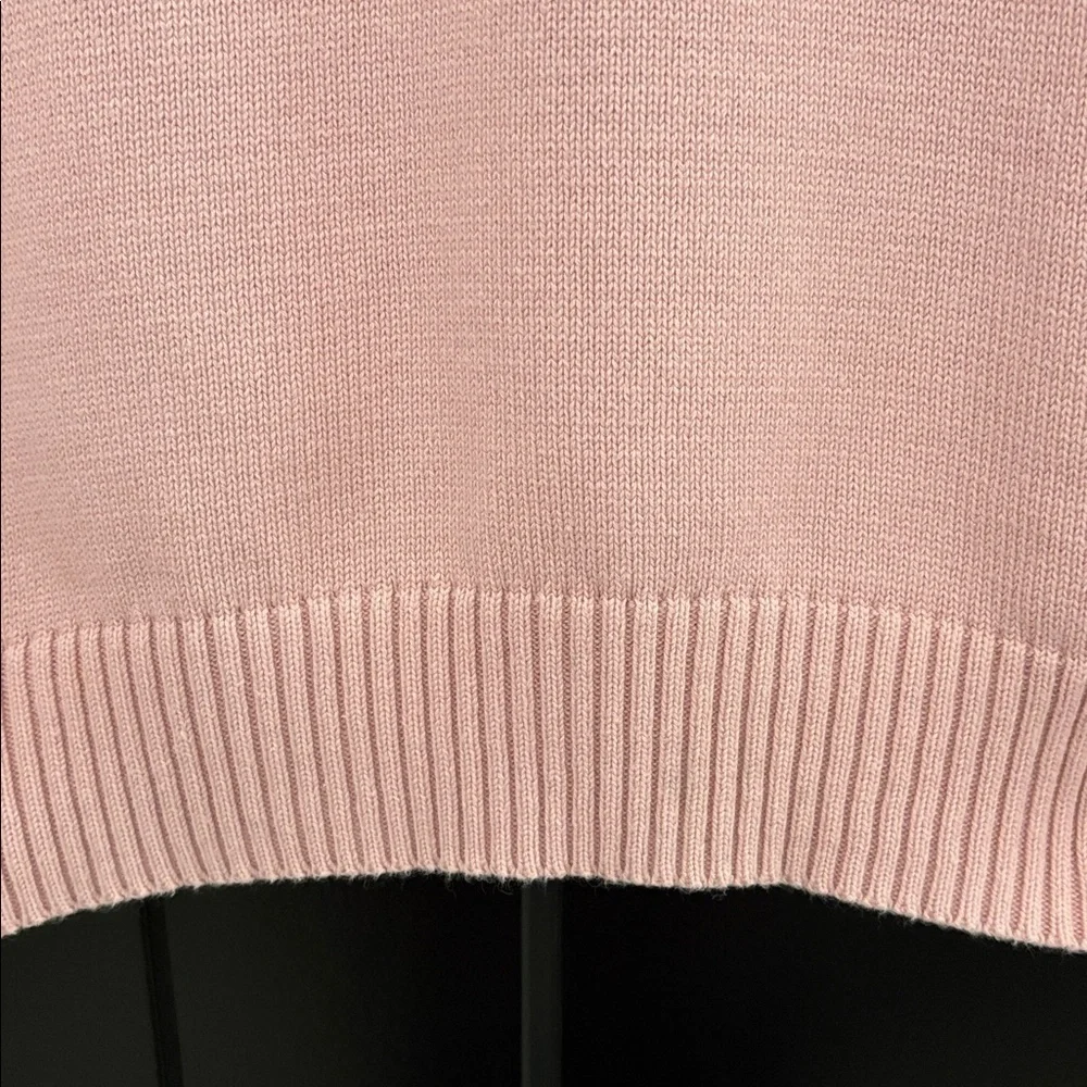 Karen Scott Soft Pink Cowl Neck Front Zip Sweater. 100% Cotton. Size XL